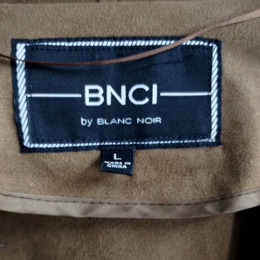 BNCI Vegan‎ Suede Moto Jacket Brown Crackle Zip Drape - Picture 4 of 10